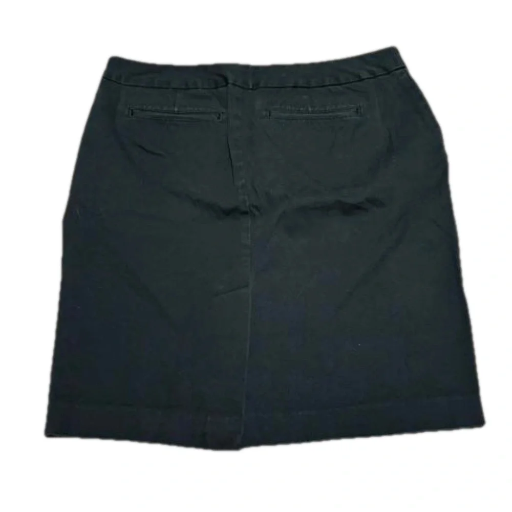 GAP Stretch Black Pencil Skirt Cotton Spandex Slit Pockets Women Size 8